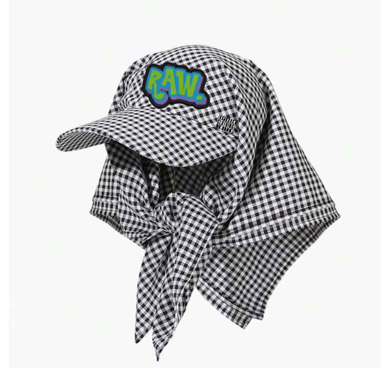 RAW. CHECKERED SUN CAP - BK