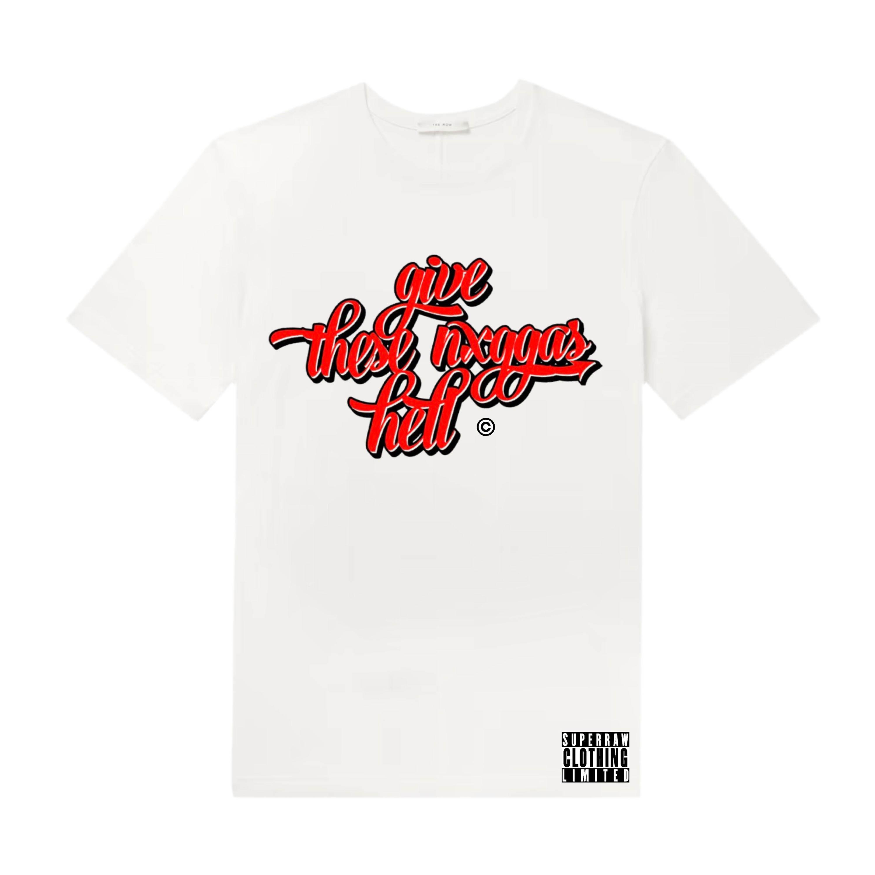 GIVE THESE NxGGAS HELL© TEE - WHITE/RED